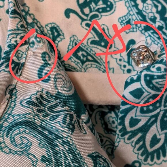 Vintage Oscar de la Renta expressions top size 8 paisley hidden buttons - Picture 10 of 10